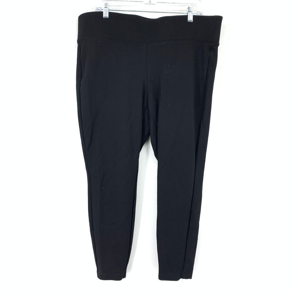 Torrid Pixie Pants Womens 18-20 2X Black Cropped Tapered Wide Elastic Waist Knit